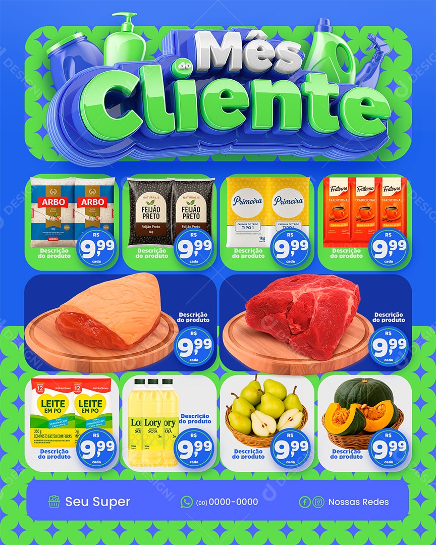 Encarte Mês do Cliente Social Media PSD Editável