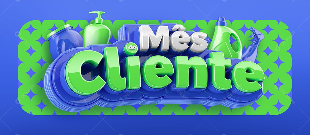 Selo 3D Mês do Cliente Para Composição PSD