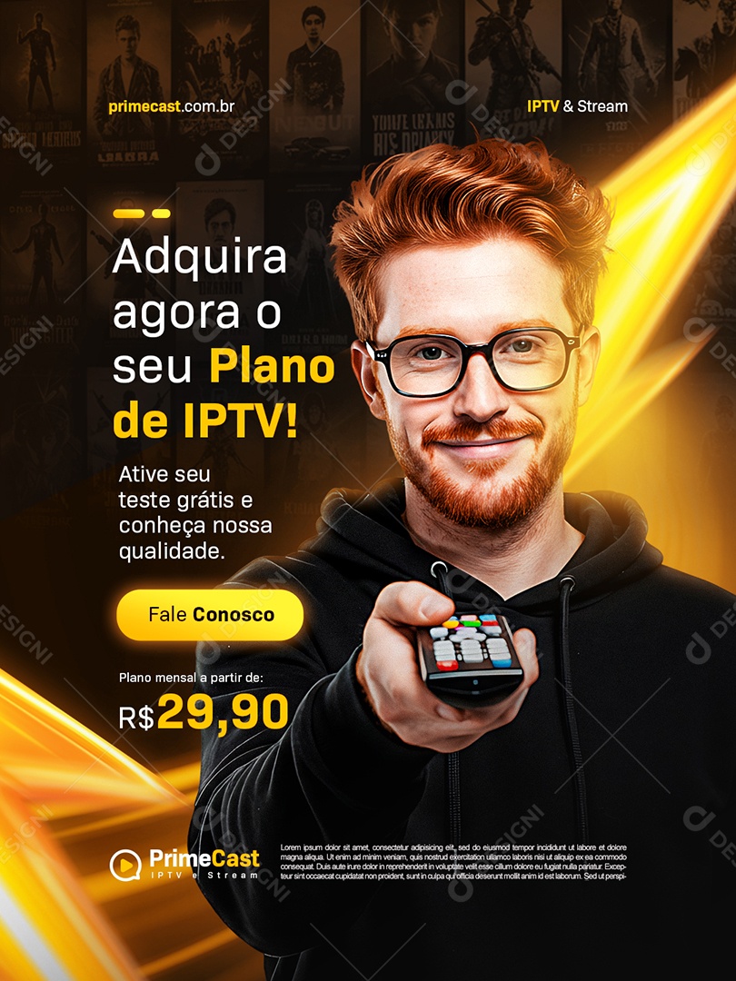Adquira Agora o Seu Plano de IPTV Social Media PSD Editável