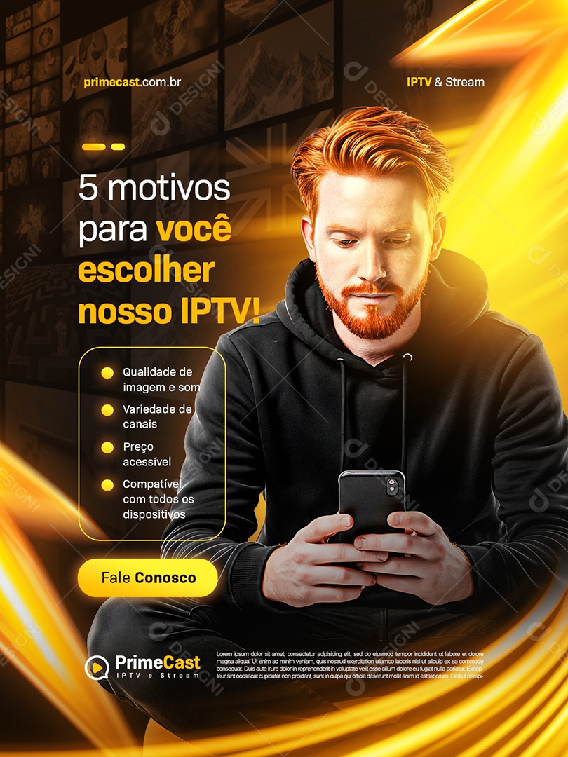 Cinco Motivos para Você Escolher Nosso IPTV Social Media PSD Editável