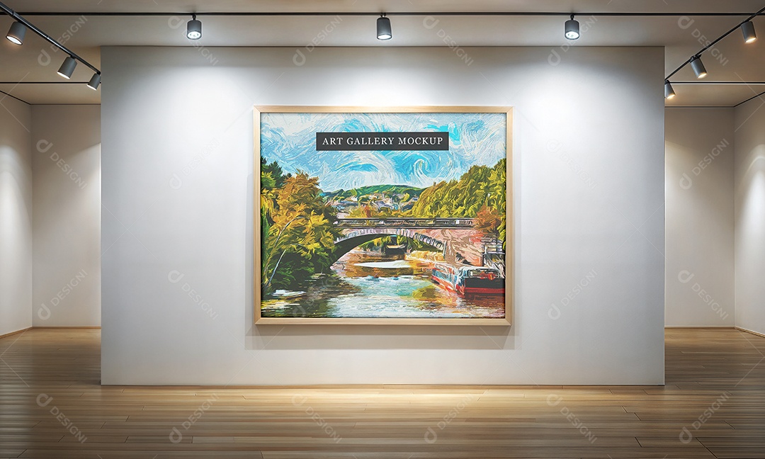 Mockup Galeria de Arte PSD Editável