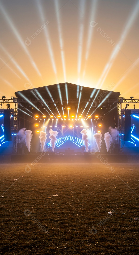 Retrato futurista de cenário de luz.