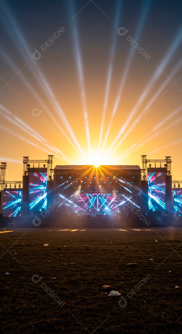 Retrato futurista de cenário de luz.