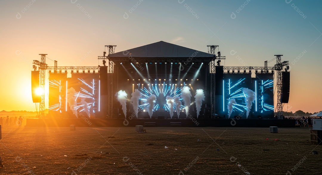 Retrato futurista de cenário de luz.