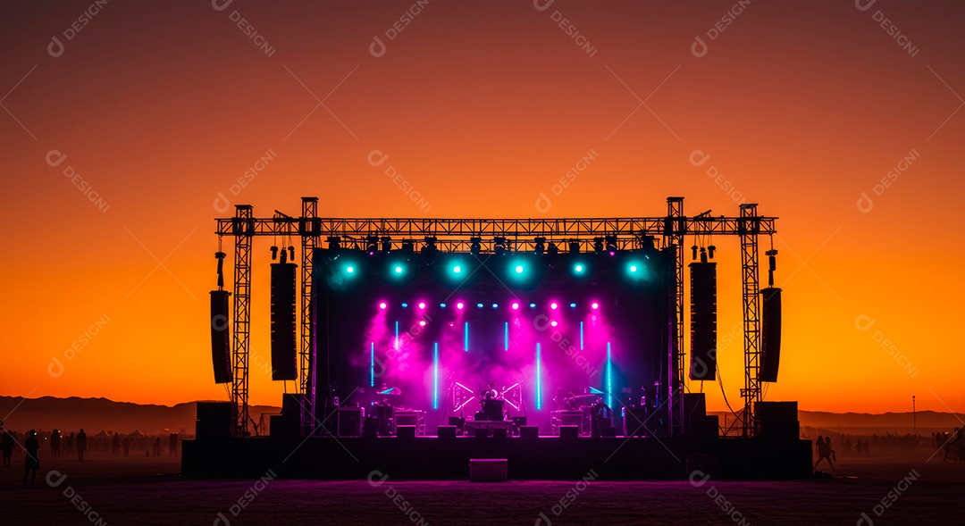 Retrato futurista de cenário de luz.