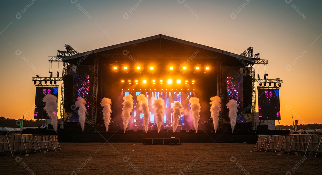 Retrato futurista de cenário de luz.