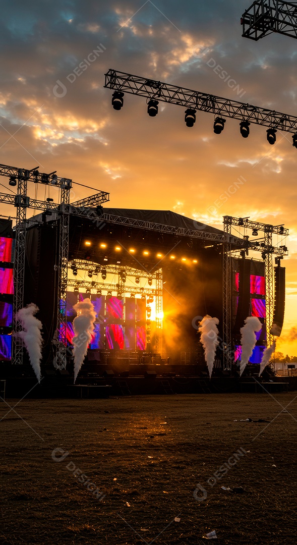 Retrato futurista de cenário de luz.