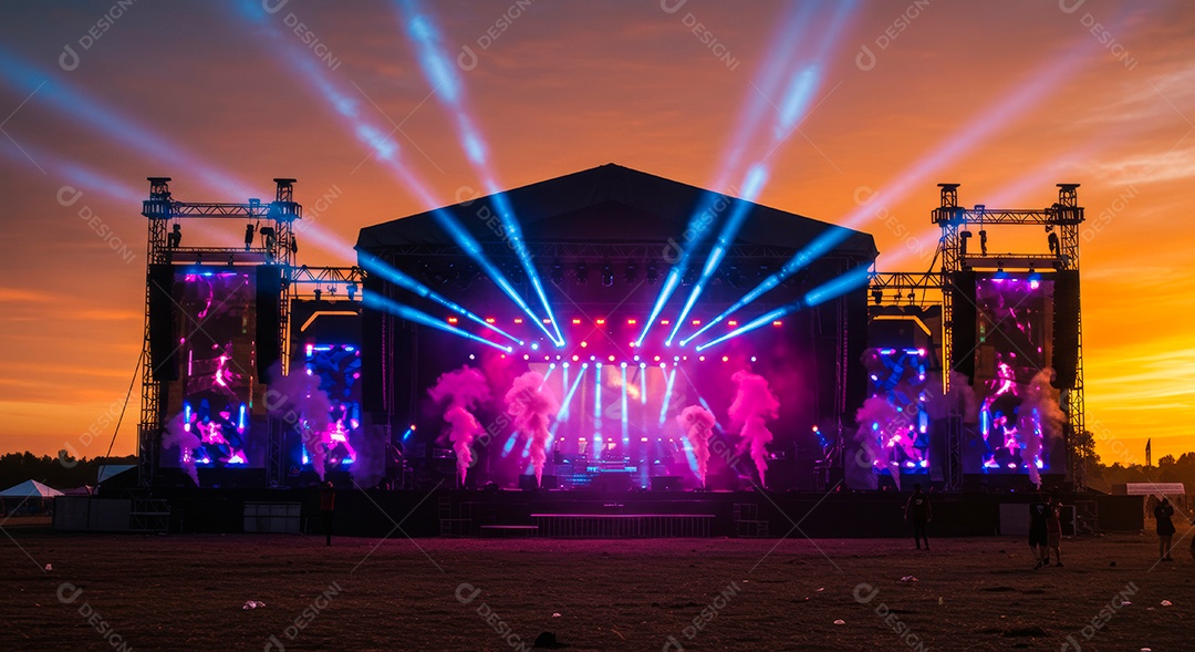 Retrato futurista de cenário de luz.