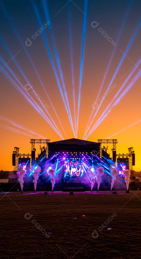 Retrato futurista de cenário de luz.