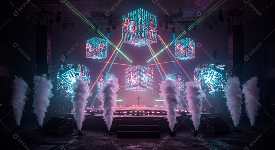 Retrato futurista de cenário de luz.