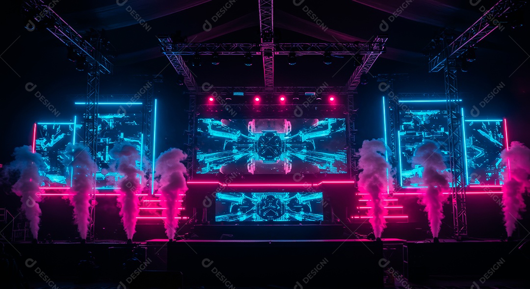 Retrato futurista de cenário de luz.