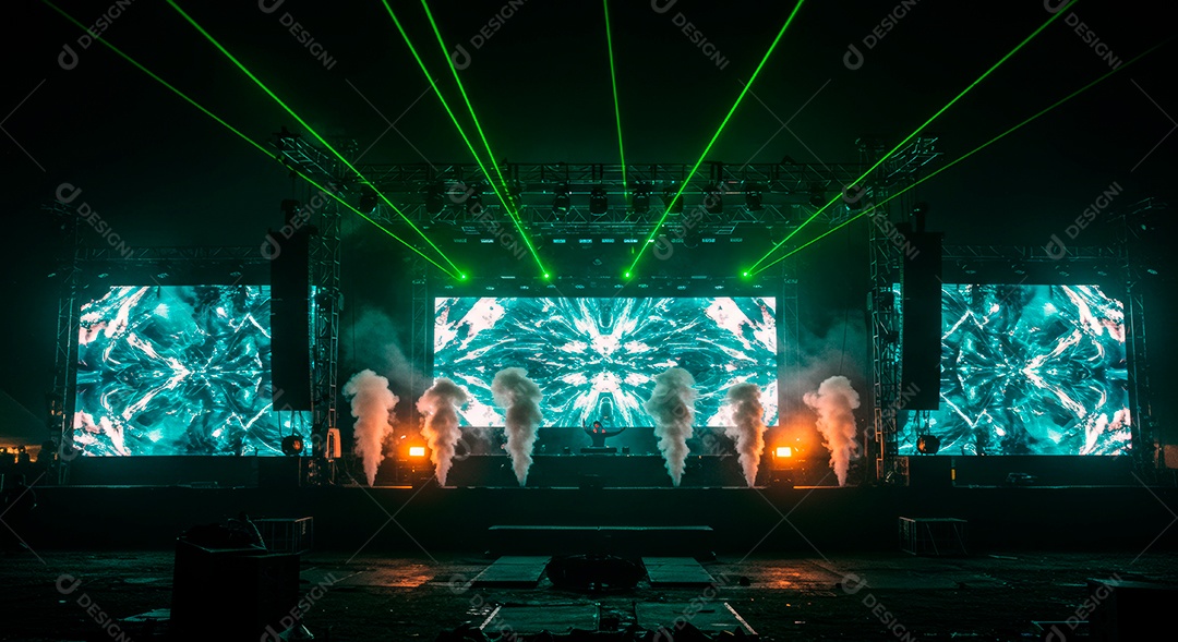 Retrato futurista de cenário de luz.