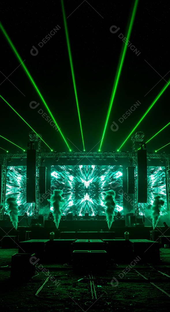 Retrato futurista de cenário de luz.