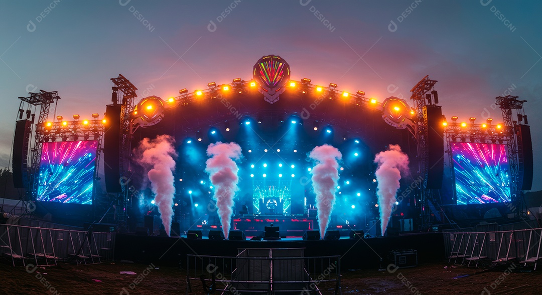 Retrato futurista de cenário de luz.