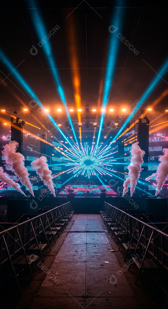 Retrato futurista de cenário de luz.