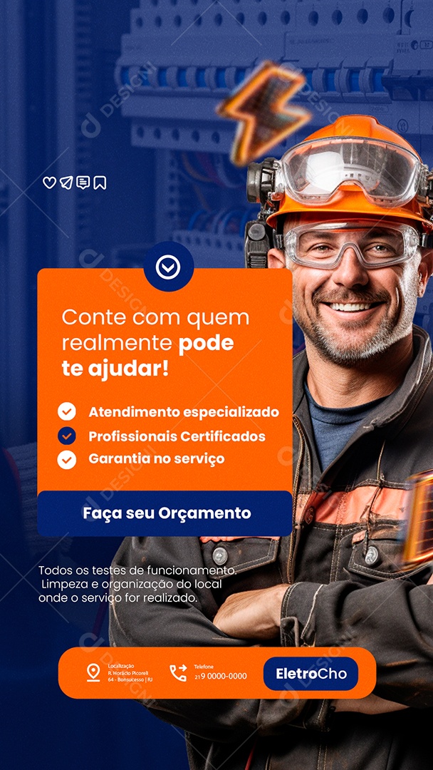 Story Eletricista Conte Com Quem Realmente Pode Te Ajudar Social Media PSD Editável