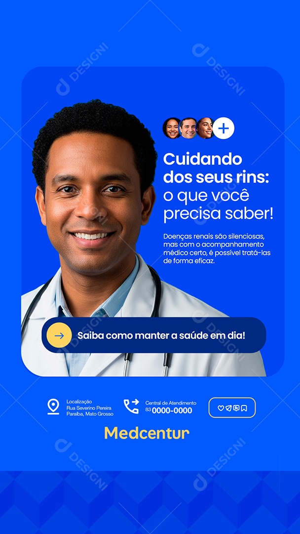 Story Urologista Cuidando Dos Seus Rins Social Media PSD Editável