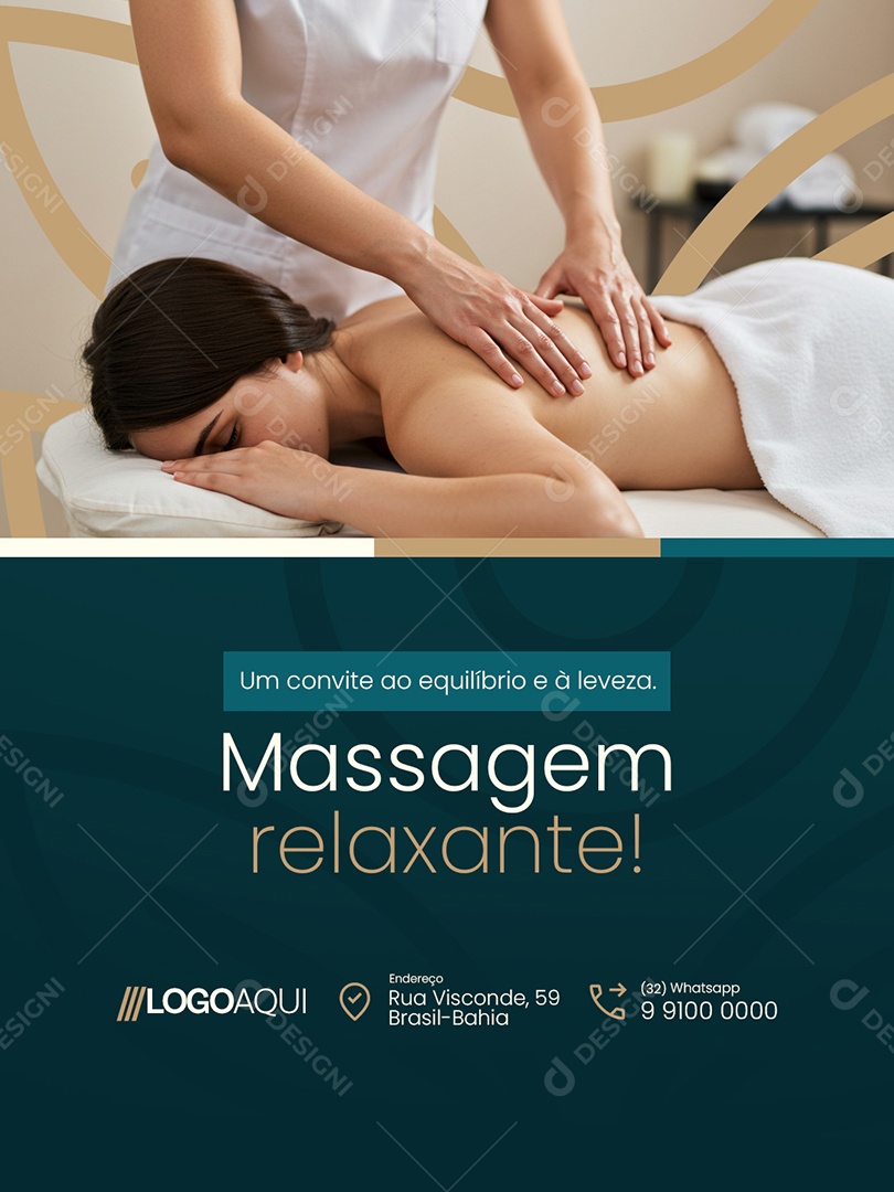 Massagem Um Convite ao Equilíbrio e à Leveza Social Media PSD Editável