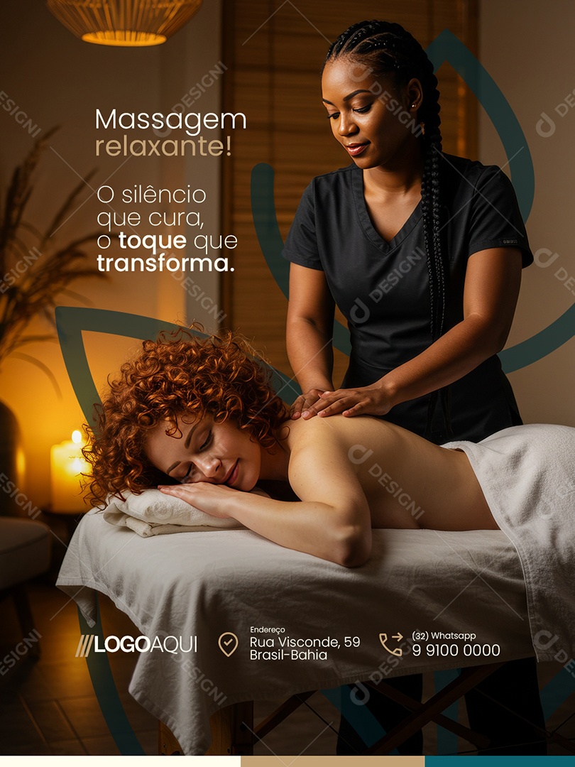 Massagem Relaxante O Silêncio Que Cura Social Media PSD Editável