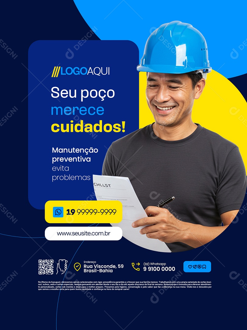 Poço Artesiano Seu Poço Merece Cuidados Social Media PSD Editável