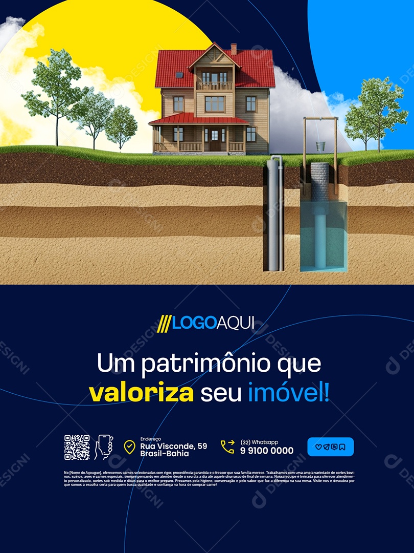 Poço Artesiano Um Patrimônio Que Valoriza seu Imóvel Social Media PSD Editável