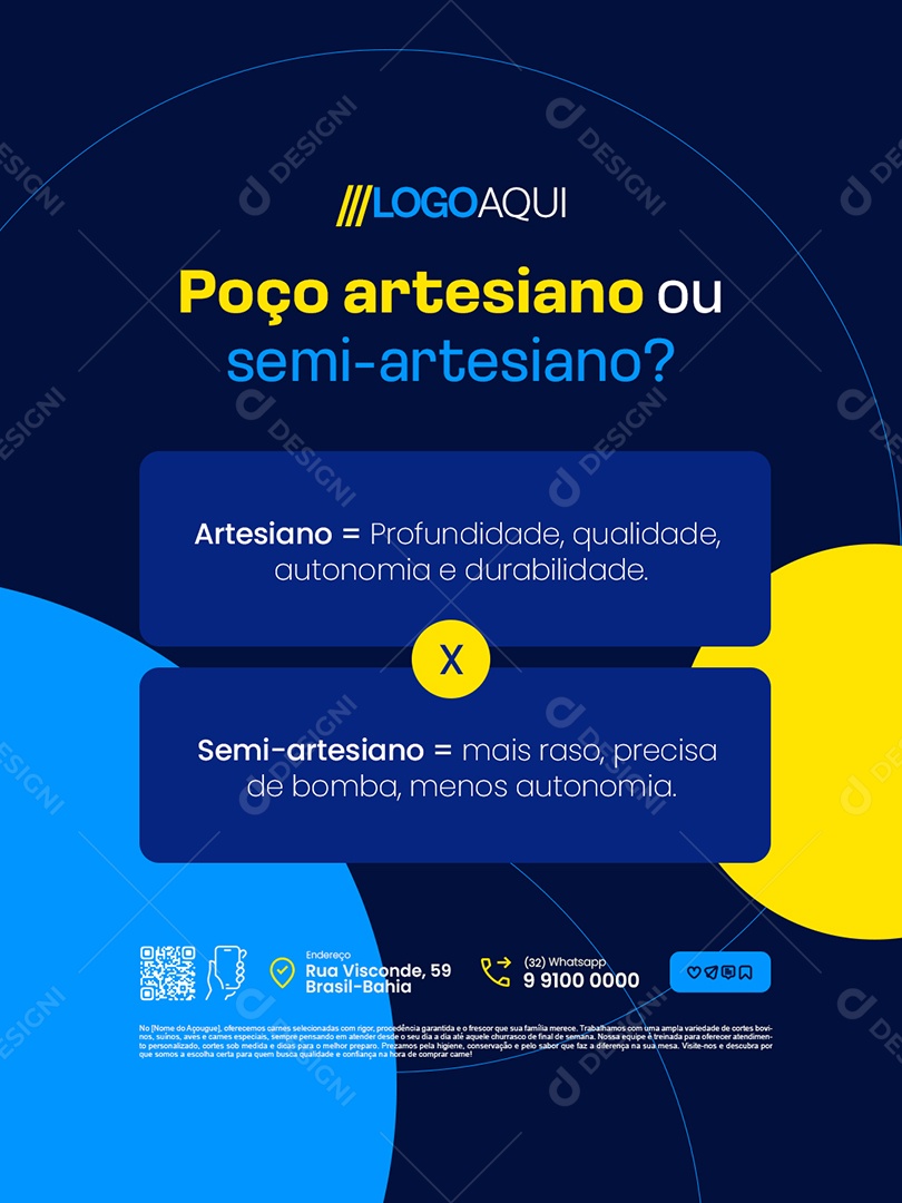 Poço Artesiano Quanto Você Gasta por Mês Social Media PSD Editável