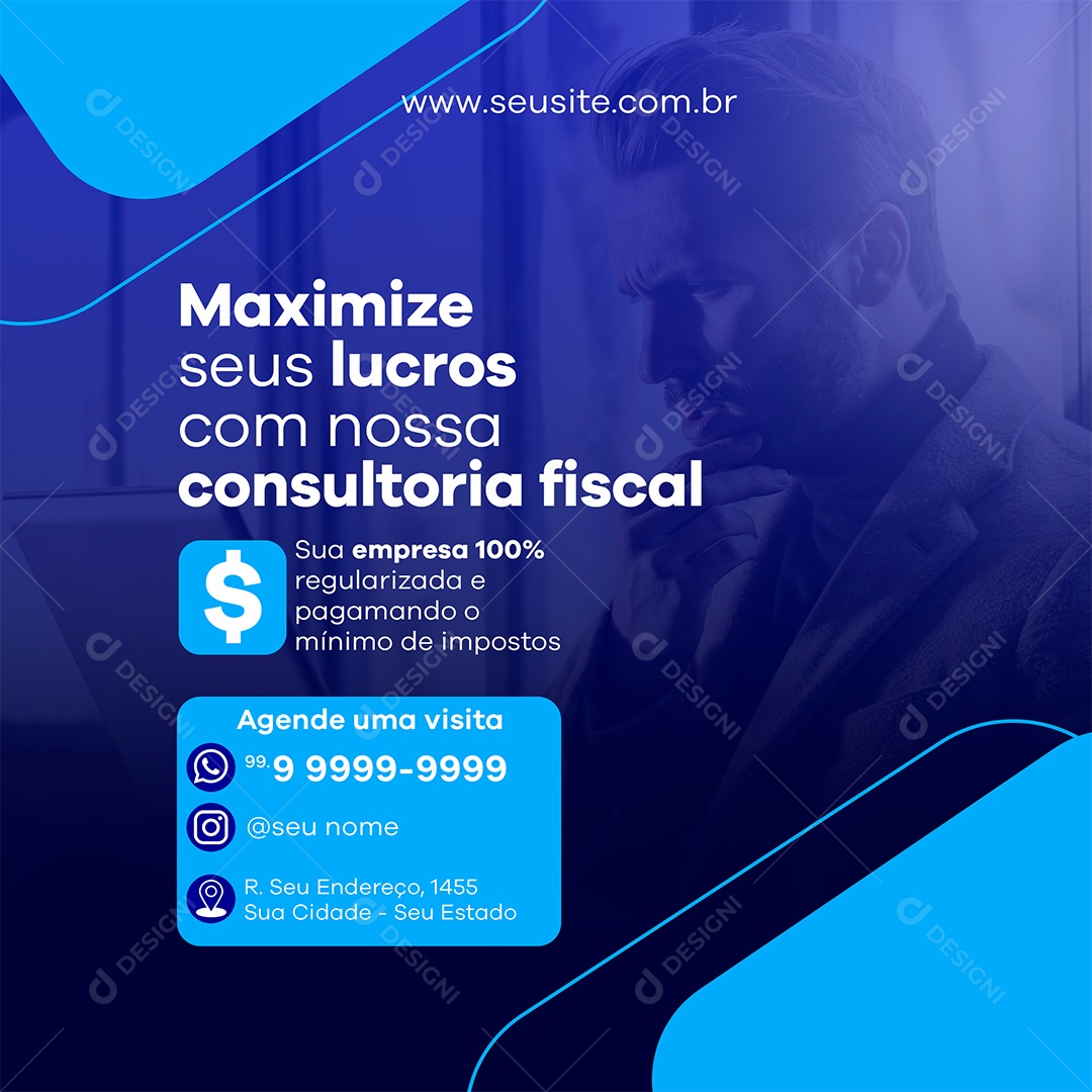 Contabilidade Maximize Seus lucros Social Media PSD Editável