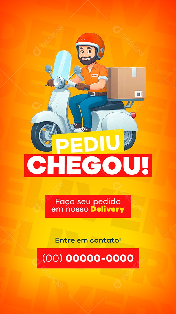 Delivery Pediu Chegou Social Media PSD Editável