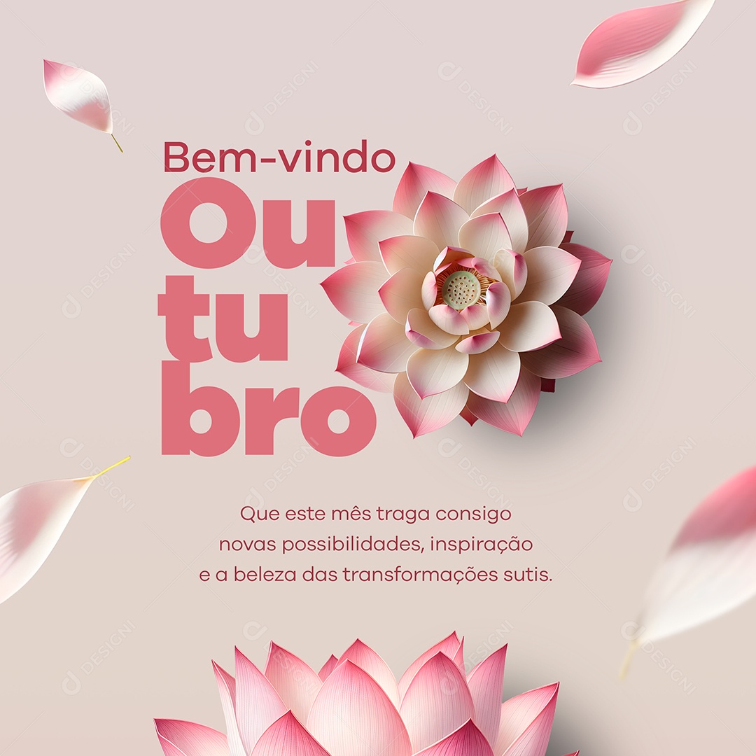 Feed Bem Vindo Outubro Social Media PSD Editável