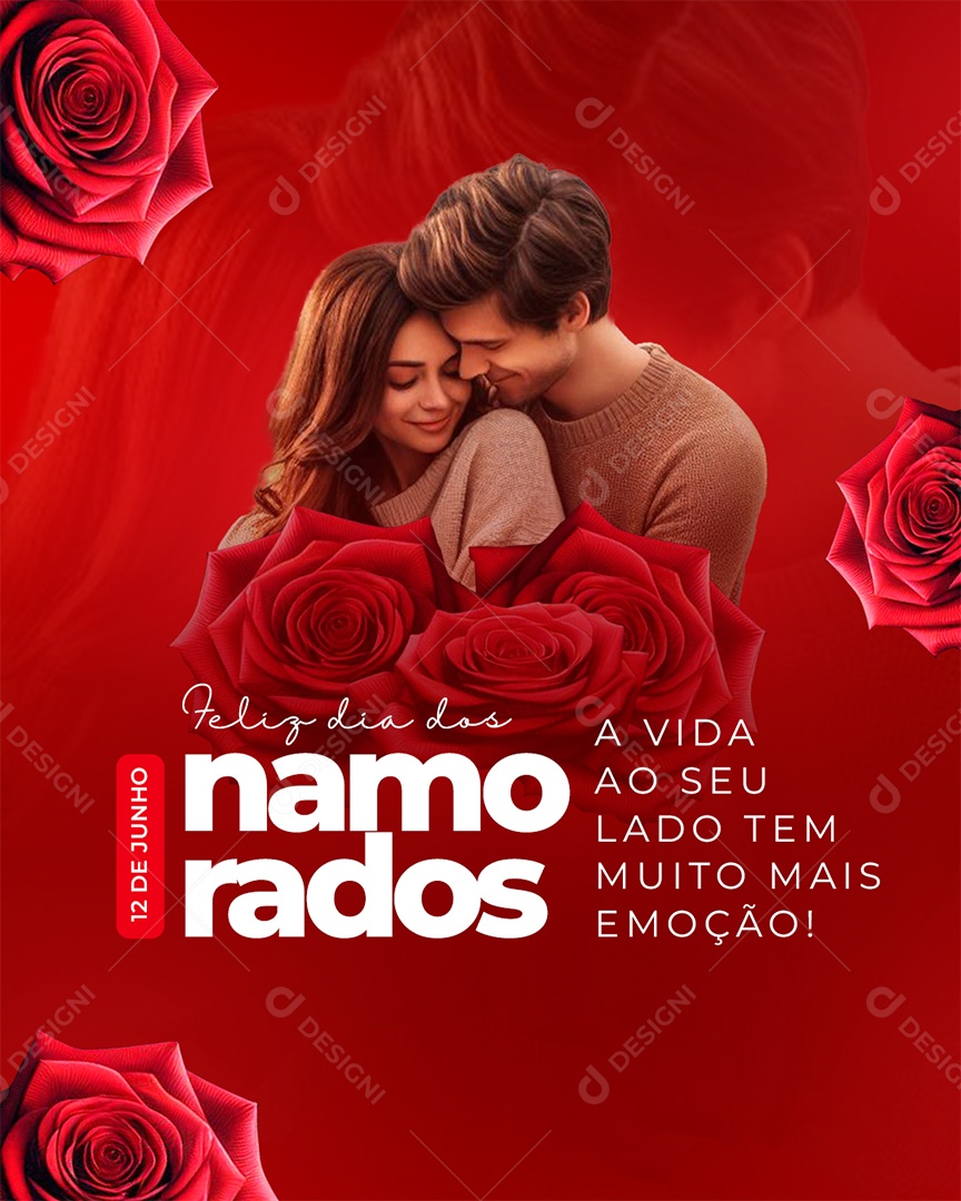 Retrato Dia dos Namorados Social Media PSD Editável