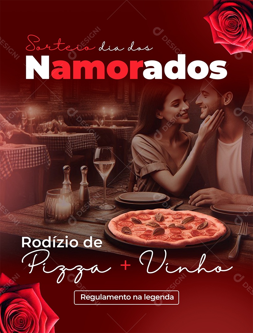 Sorteio Dia dos Namorados Social Media PSD Editável