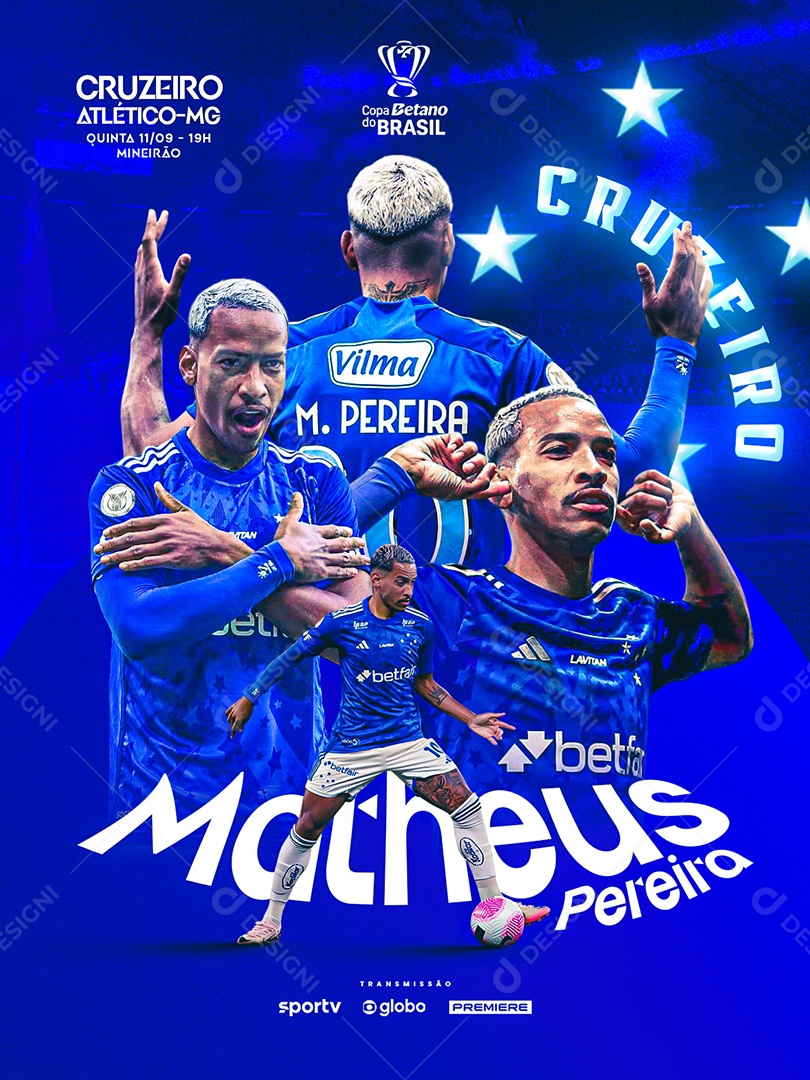 Cruzeiro Vs Atlético-MG Copa Do Brasil Social Media PSD Editável