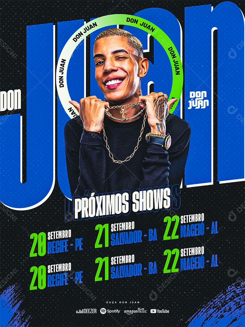 Flyer Evento Próximos Shows Don Juan Social Media PSD Editável