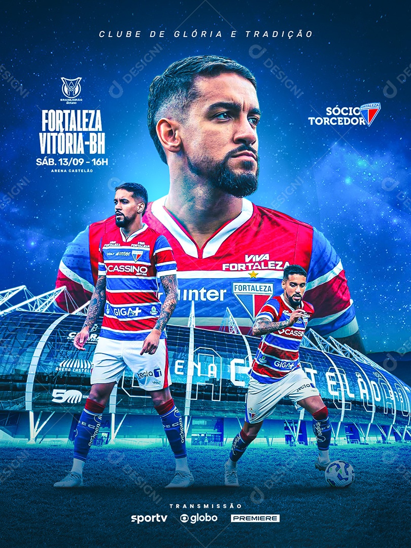 Fortaleza Vs Vitória Brasileirão 2025 Social Media PSD Editável