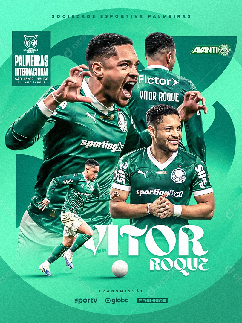 Palmeiras Vs Internacional Brasileirão 2025 Social Media PSD Editável