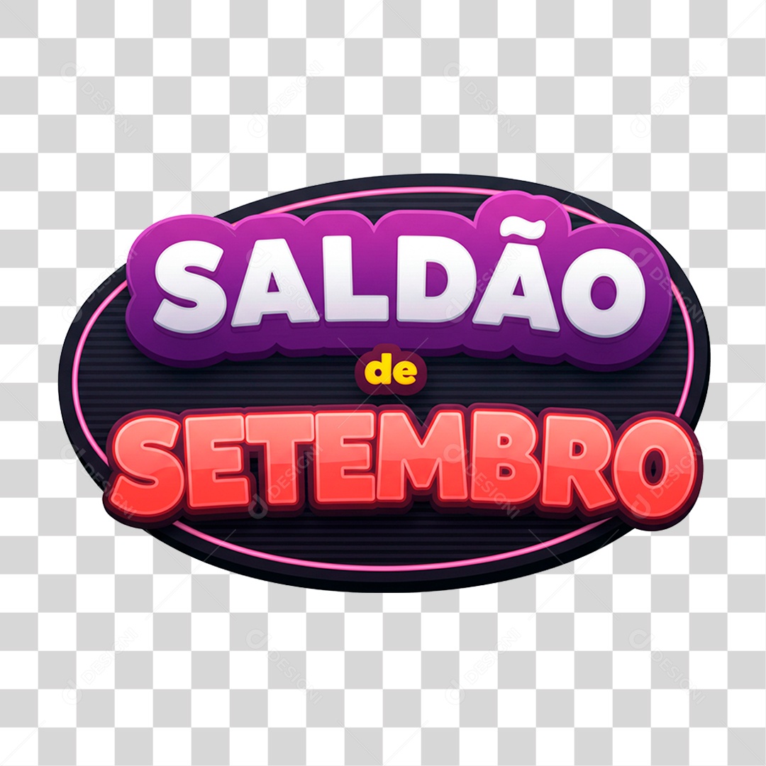 Selo 3D Saldão de Setembro PNG Transparente