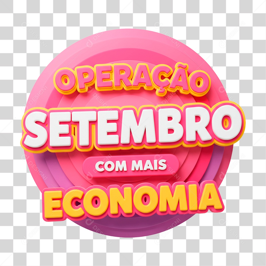Selo 3D Operação Setembro com mais Economia PNG Transparente