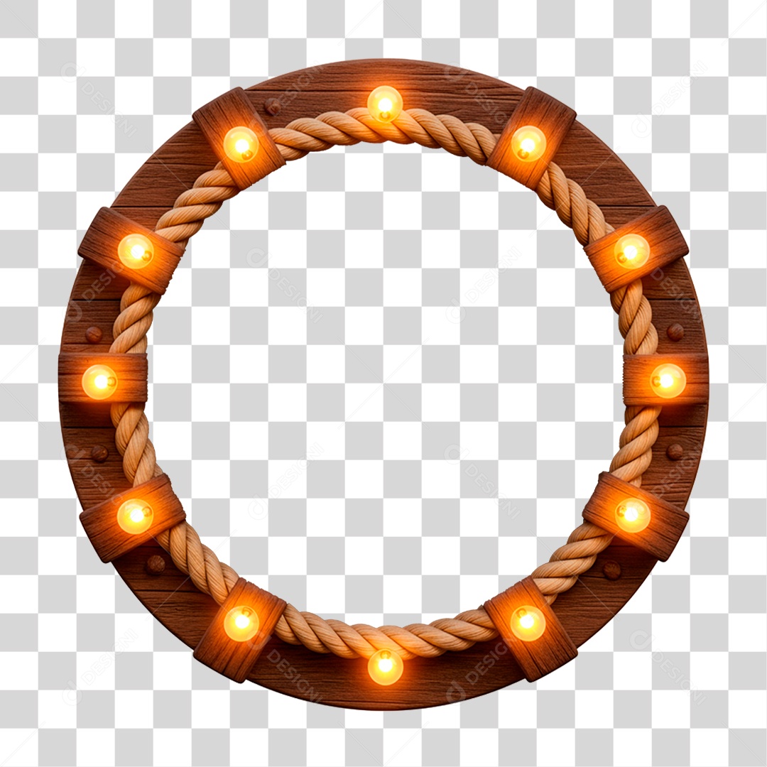 Painel de Madeira com Led PNG Transparente