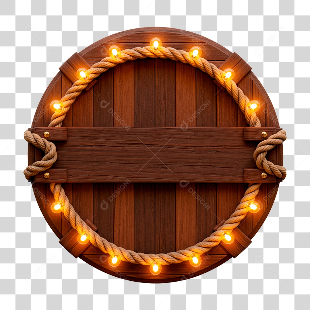 Painel de Madeira com Led PNG Transparente
