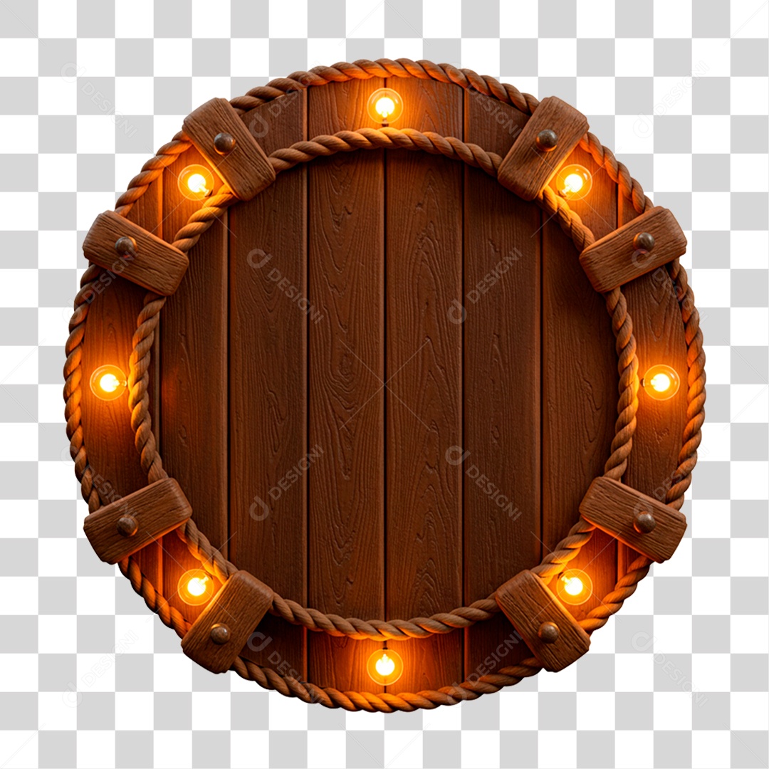 Painel de Madeira com Led PNG Transparente