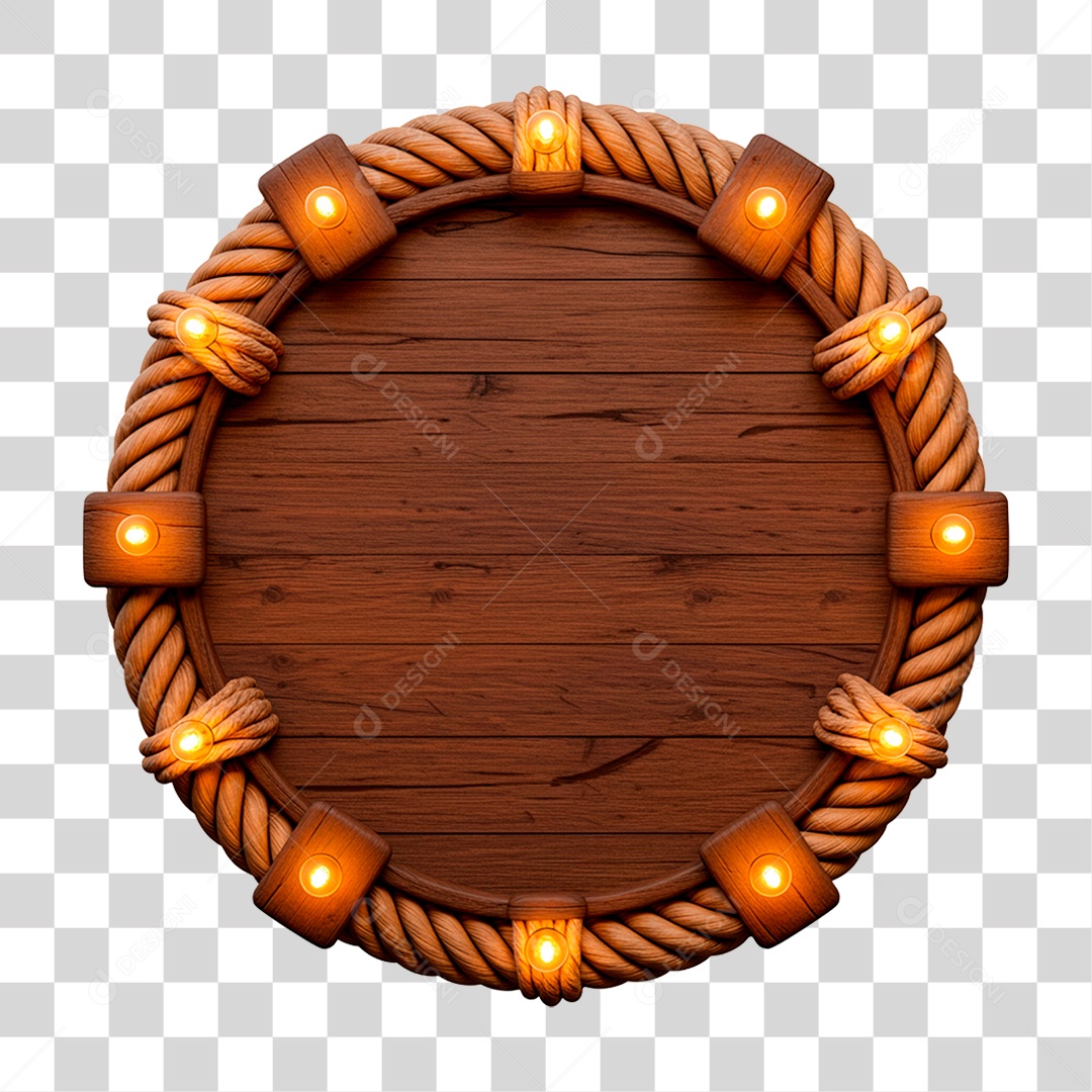 Painel de Madeira com Led PNG Transparente