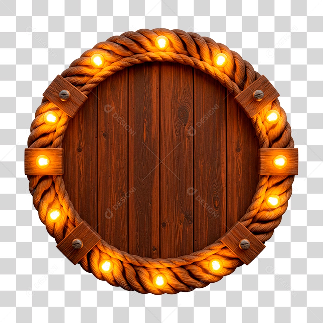 Painel de Madeira com Led PNG Transparente