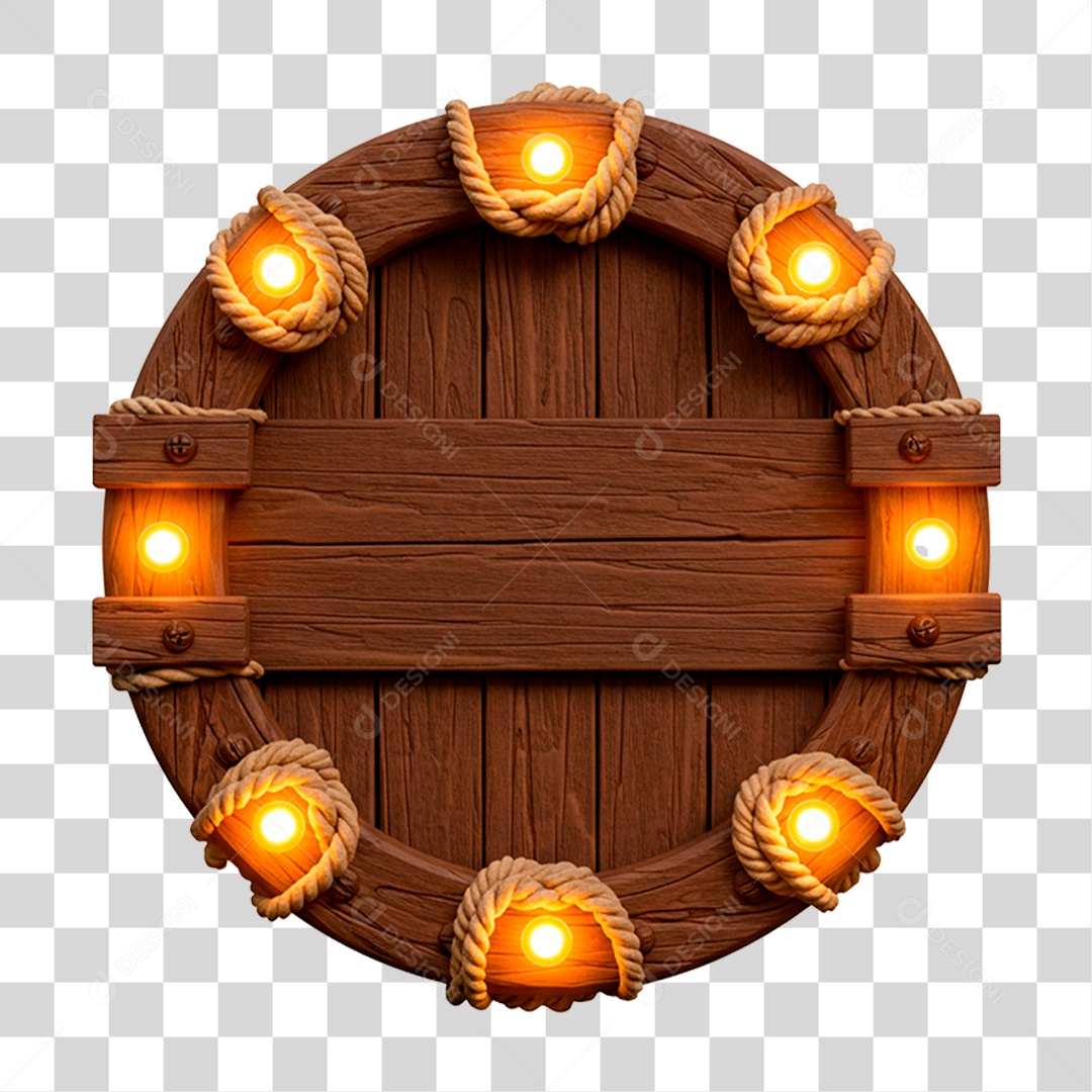 Painel de Madeira com Led PNG Transparente