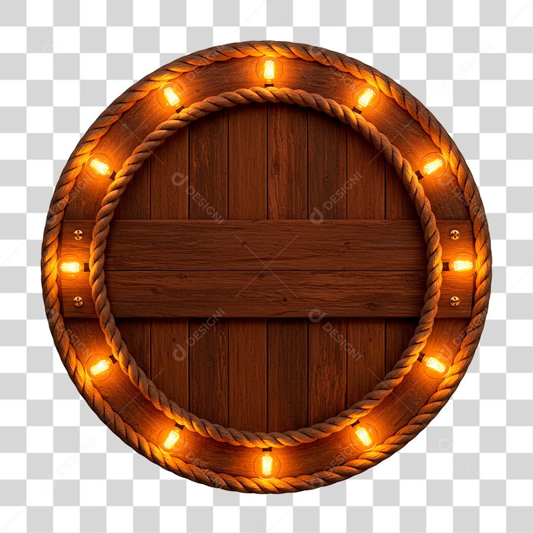 Painel de Madeira com Led PNG Transparente