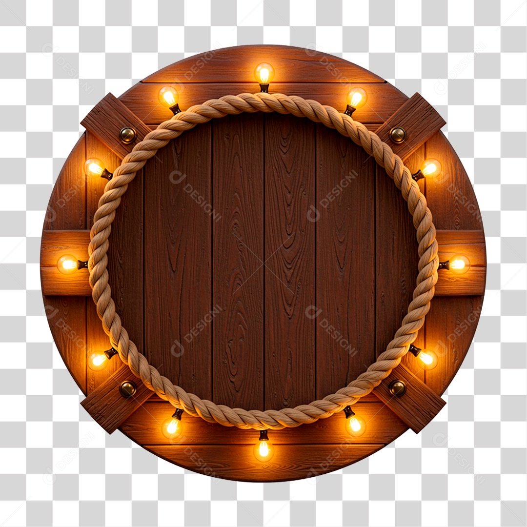 Painel de Madeira com Led PNG Transparente