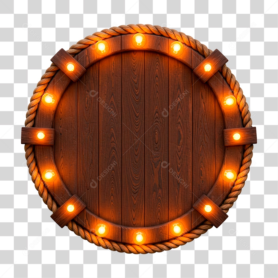 Painel de Madeira com Led PNG Transparente