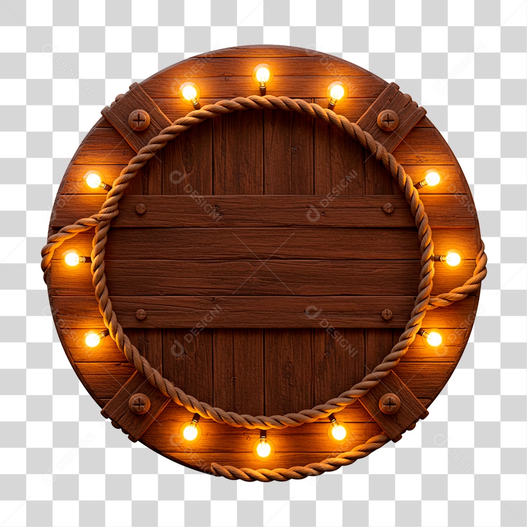 Painel de Madeira com Led PNG Transparente