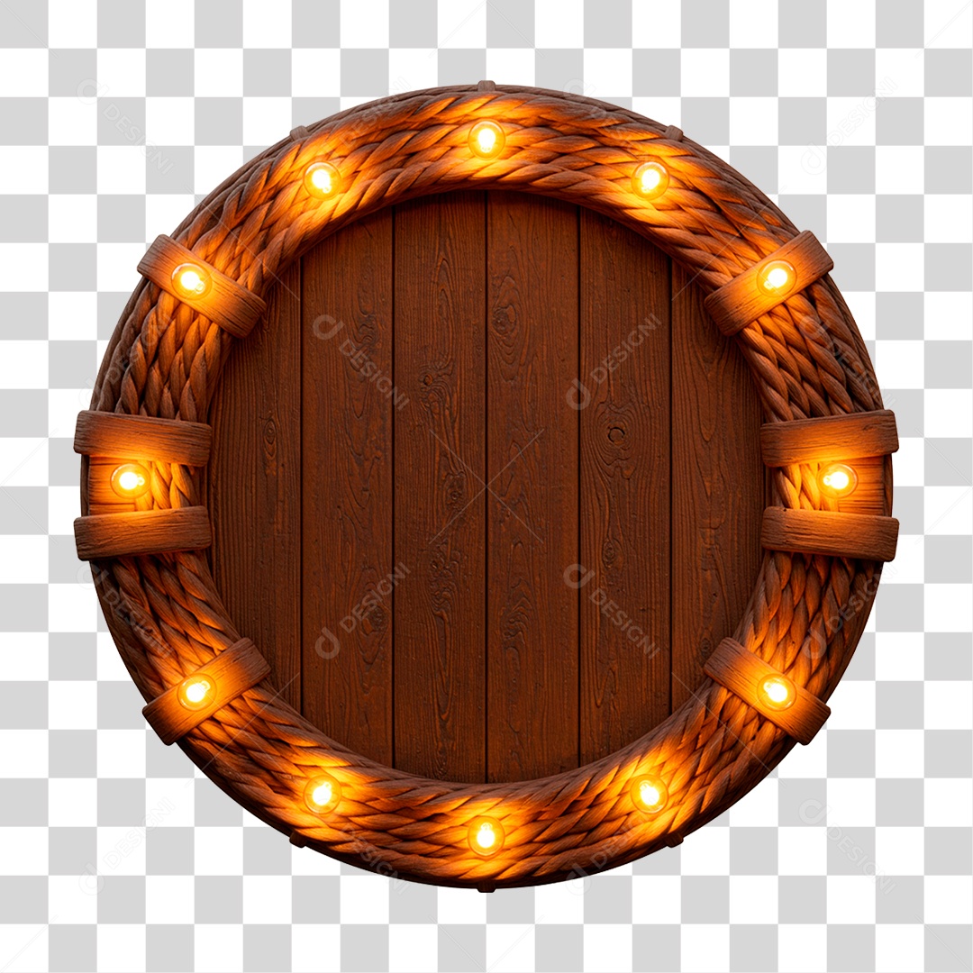 Painel de Madeira com Led PNG Transparente