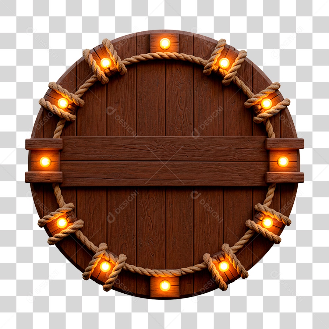 Painel de Madeira com Led PNG Transparente