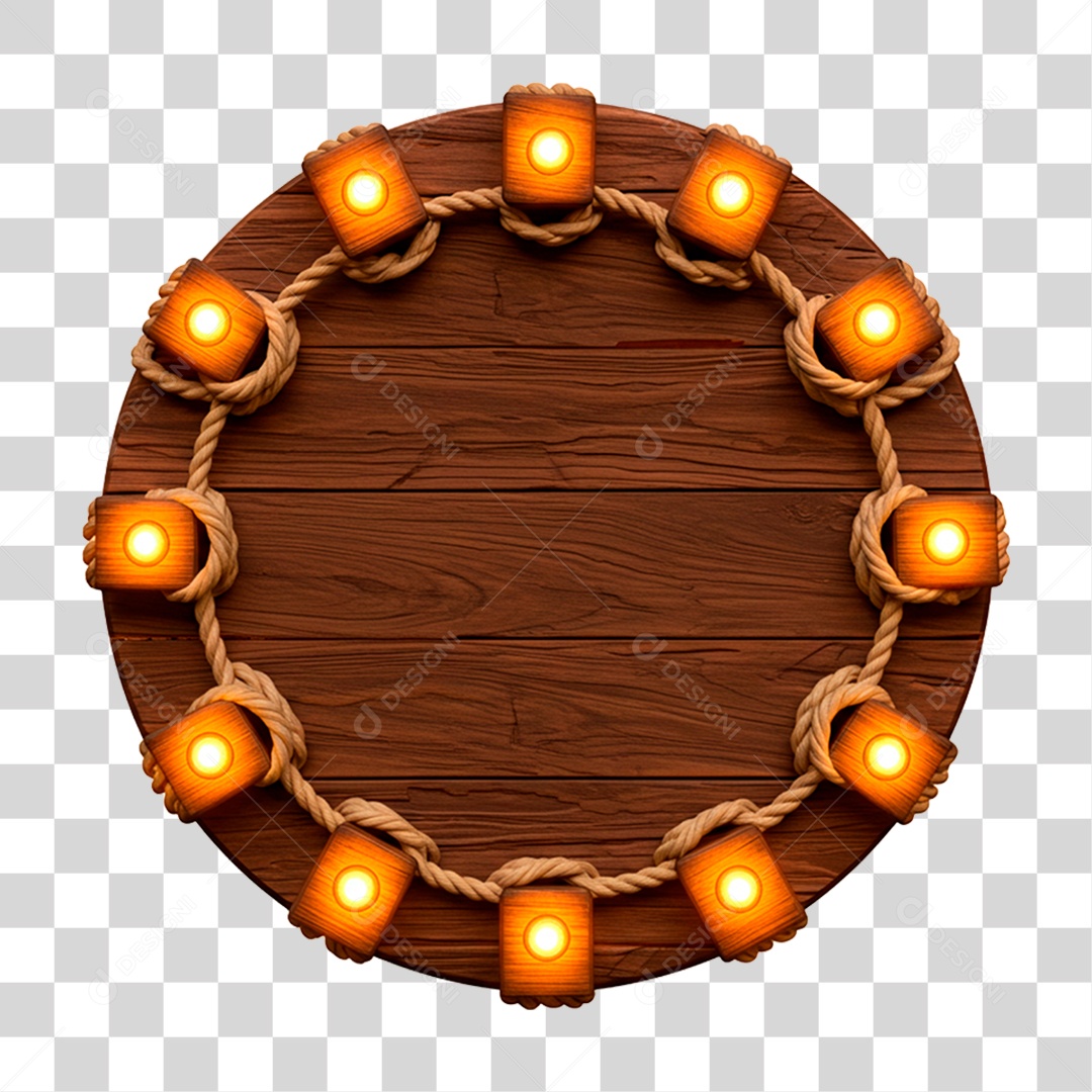 Painel de Madeira com Led PNG Transparente